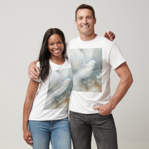 Hochzeits-Tauben-Blumen-T-Shirt-Design T-Shirt