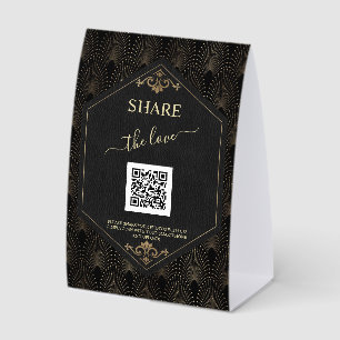 Hochzeits-Teilen Sie die Liebe Foto Teilen QR-Code Tischaufsteller