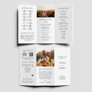 Hochzeits-Trifalt-Programm Infografik Zeitplan Flyer