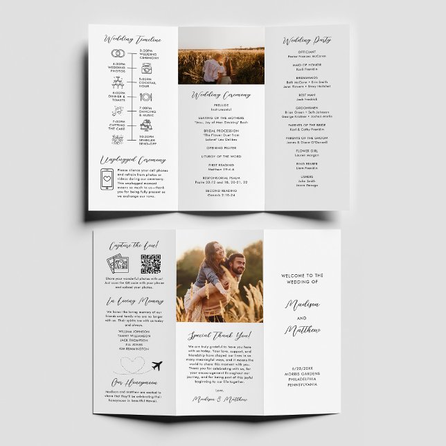 Hochzeits-Trifalt-Programm Infografik Zeitplan Flyer (Von Creator hochgeladen)