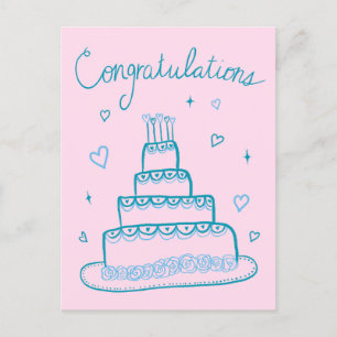 Hochzeits- und Verlobungsskizze Doodle Gratulation Postkarte