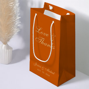 Hochzeits Verbranntes Orange Liebe und Dank Einfac Kleine Geschenktüte