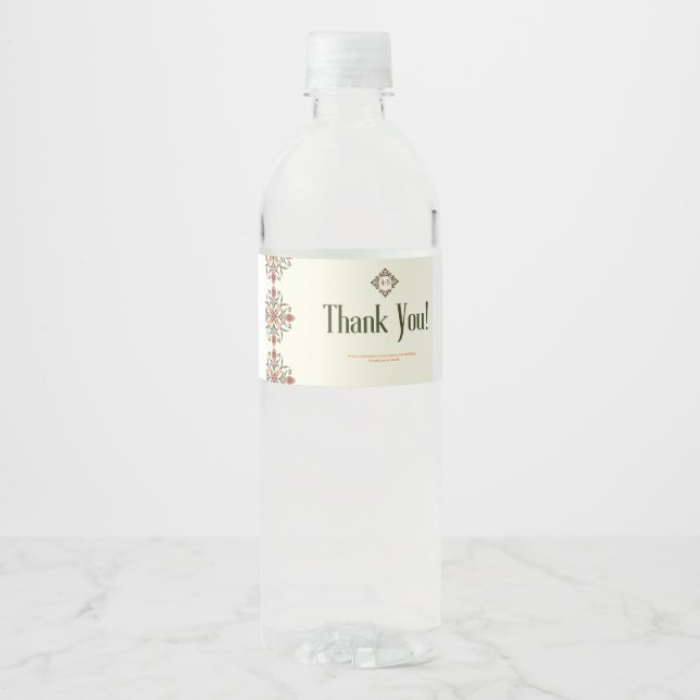 Hochzeits-Wasserflaschenetiketten  (Vorderseite)