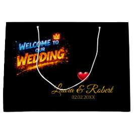 Hochzeits-Willkommensschild – Personalisierte Name Große Geschenktüte