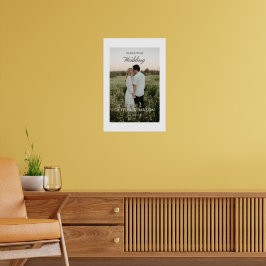 Hochzeits-Willkommensschild Poster mit Foto Weiß