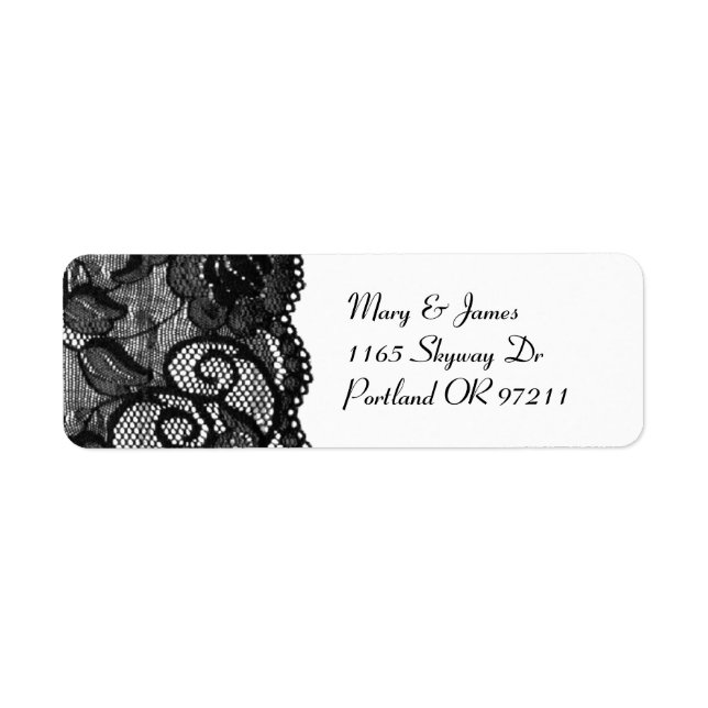 Hochzeitsadresse Elegant Vintag Black Lace (Vorne)