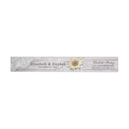 Hochzeitsadresse Etikett Spitze Sonnenblumen Holzl