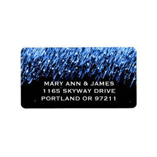Hochzeitsadresse Fallende Sterne "Sapphire Blue" Adressaufkleber