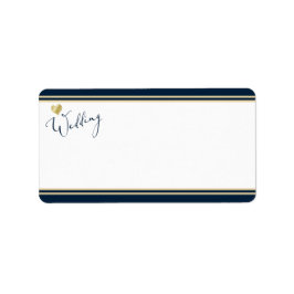 Hochzeitsadresse für Marine und Gold Elegant Adressaufkleber