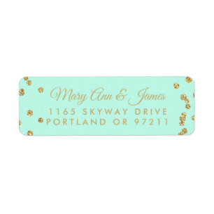 Hochzeitsadresse Gold Imitate Glitzer Confetti Min