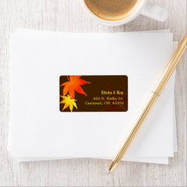 Hochzeitsadresse Gold & Red Maple Adressaufkleber