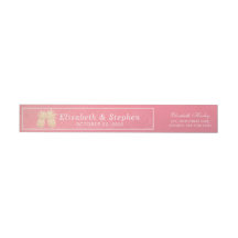 Hochzeitsadresse Golden Pineaple Couple Pink Roses