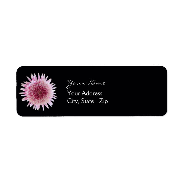 Hochzeitsadresse - Rosa Gerbera Labels (Vorne)