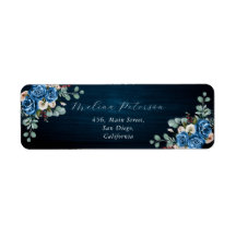 Hochzeitsadresse von Navy Blue Blush Dusty Floral