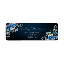 Hochzeitsadresse von Navy Blue Blush Dusty Floral