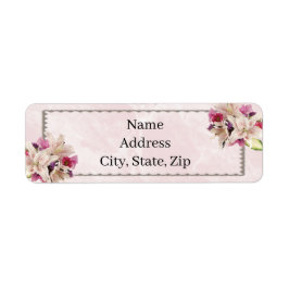 Hochzeitsadresse von White Lily Floral Pink Marble