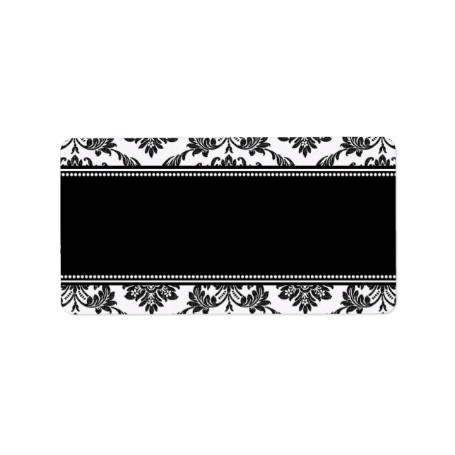 Hochzeitsadressen auf Schwarz und Weiß Adressaufkleber (Vorne)