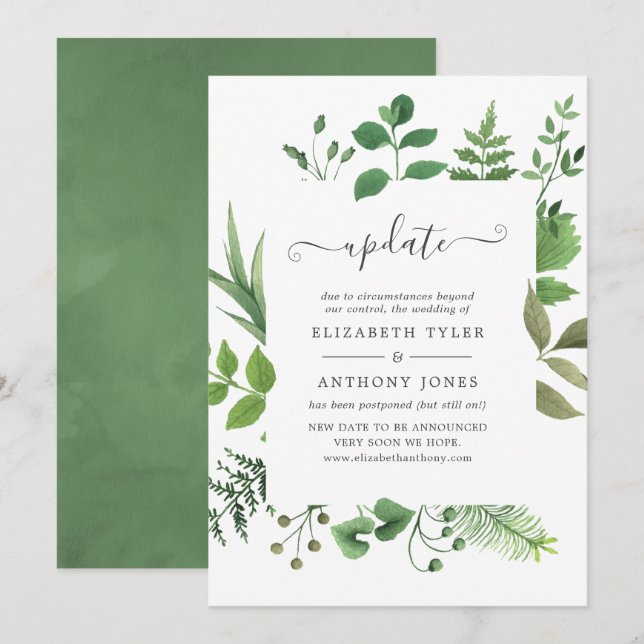 Hochzeitsaktualisierung der Waldlandschaft Einladung (Vorne/Hinten)