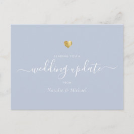 Hochzeitsaktualisierung Elegantes Script Gold Ligh Postkarte