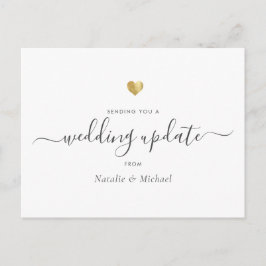 Hochzeitsaktualisierung verschoben Elegantes Skrip Postkarte