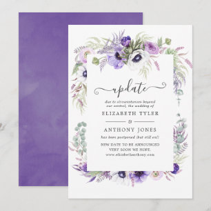 Hochzeitsaktualisierung von Dusty Violet Watercolo Einladung