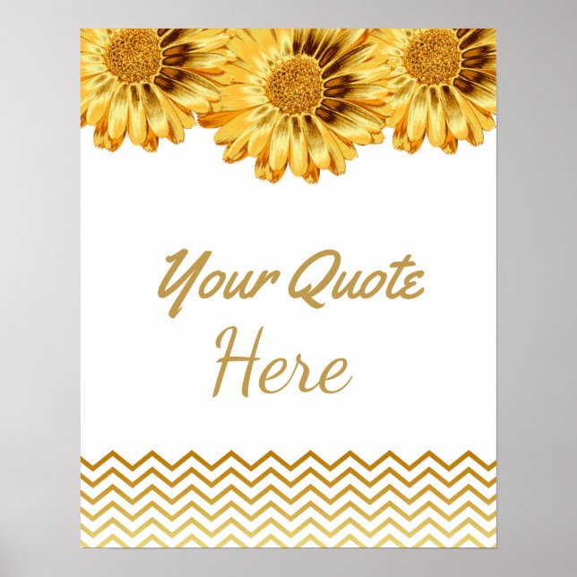 Hochzeitsangebot Gold Daisy Blume Poster (Vorne)