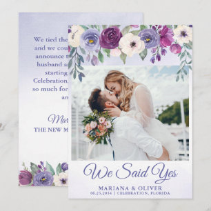 Hochzeitsankündigung Blaugrün Fuchsia Floral Einladung