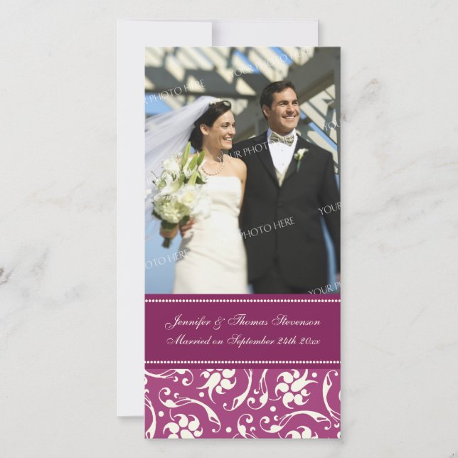 Hochzeitsankündigung Foto-Karte Creme und Rosa Ankündigung (Vorderseite)