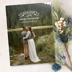 Hochzeitsankündigung für eine Flucht in die Berge Ankündigungspostkarte
