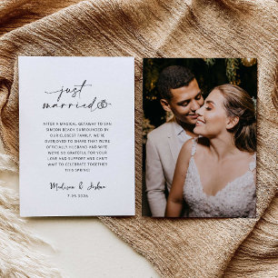 Hochzeitsankündigung "Gerade Getraut"   Fotovorlag Einladung