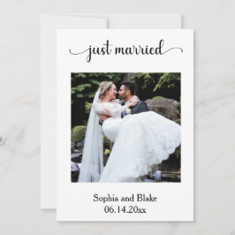 Hochzeitsankündigung in Weiß und Blau des Fotos Einladung