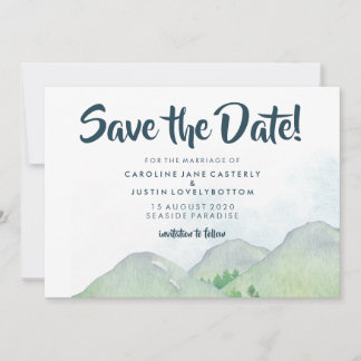 Hochzeitsankündigung Misty Mountains Save the Date