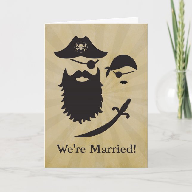 Hochzeitsankündigung mit Piraten Ankündigung (Vorderseite)