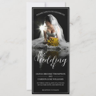 Hochzeitsankündigung mit sitzender Braut - Klassis