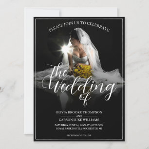 Hochzeitsankündigung mit sitzender Braut - Klassis