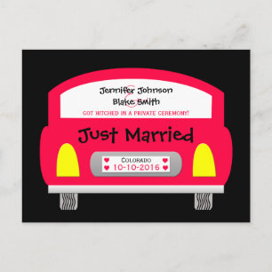 Hochzeitsankündigung Postkarte - Rotes Auto