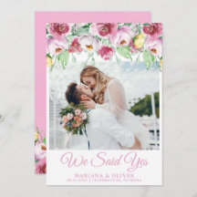 Hochzeitsankündigung Rosa Aquarellblume