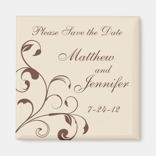 Hochzeitsankündigung Speichern Sie das Date Magnet (Vorne)