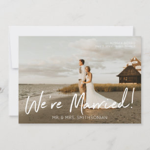 Hochzeitsankündigung von Foto- und Weißtypografie Einladung
