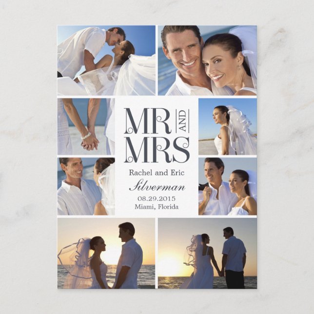Hochzeitsankündigung - weiß ankündigungspostkarte (Vorderseite)