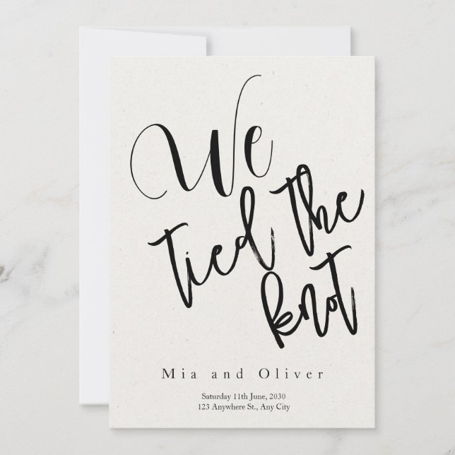 Hochzeitsankündigung " Wir tied the Knot " Einladung (Vorderseite)