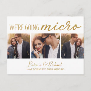 Hochzeitsankündigung zum Downsizing Cute 3 Foto Postkarte