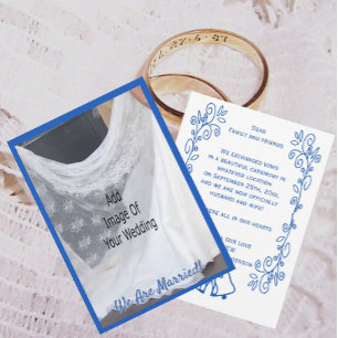 Hochzeitsankündigungskarte Blaue Saphir-Glocken Einladung