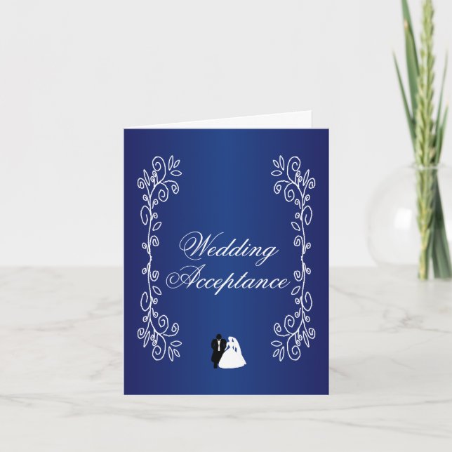 Hochzeitsannahme dank Karte Blue Bride Groom (Vorderseite)