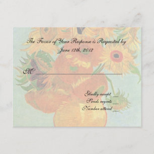 Hochzeitsannahmekarte, Van-Gogh-Sonnenblumen RSVP Karte
