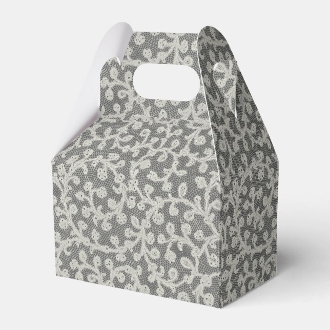 Hochzeitsantike Spitzen Linen Weiße klassische Hüb Geschenkschachtel (Vorderseite)
