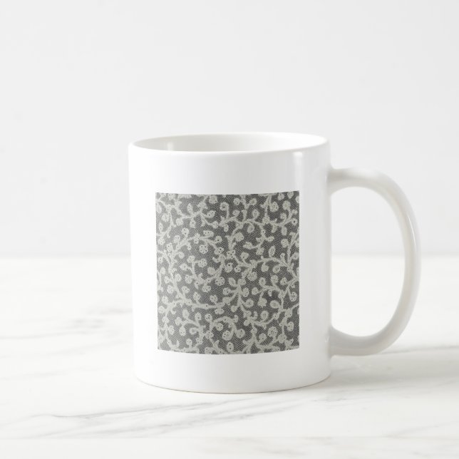 Hochzeitsantike Spitzen Linen Weiße klassische Hüb Kaffeetasse (Rechts)