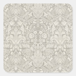 Hochzeitsantike Spitzen Linen Weiße klassische Hüb Quadratischer Aufkleber