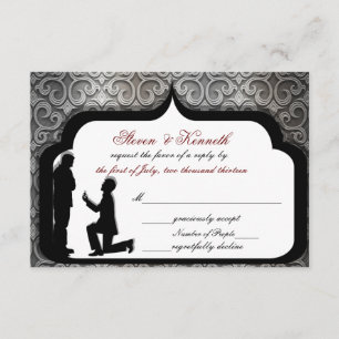 Hochzeitsantrag Schwule Hochzeit/Trauung RSVP Kart Einladung