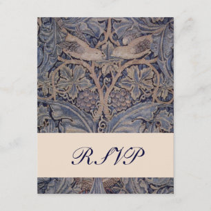 Hochzeitsantwortkarten mit William Morris-Vogel-Mu RSVP Karte